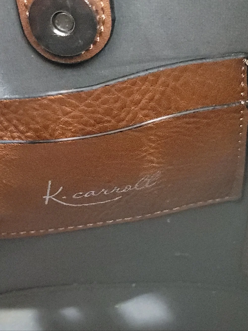 K. Carroll Brown Vegan Leather Bucket Crossbody Bag - Picture 7 of 7